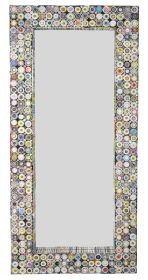 Quilled Large Leaner Coil Art Mirror 36X79