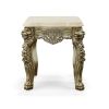 Platine Lion End Table With Marble Top