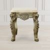 Platine Lion End Table With Marble Top