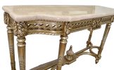 Grand Carved Console With Marble Top 68"W-Platine