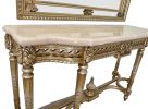 Grand Carved Console And Mirror Set Of 2 68"W With Marble Top-Platine