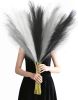 8 Pcs Black Faux Pampas Grass Decor 35' Fluffy Tall Artificial Colored Pampas Grass Large Fake Pompous Grass Stems White Flower Arrangement Floor Vase