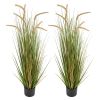 Artificial Grass Plant, 2 Pack 47 inch Horsetail Reed Grass in Pot