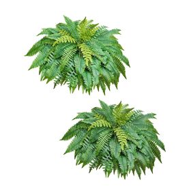 Artificial Ferns, 48 Inch Fake Boston Fern Bush Plant with 67 Fronds, Faux Greenery for Indoor/Outdoor Decor, Silk & LDPE