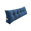 39.4 in Blue Triangular Wedge Bed Pillow – Bedside Backrest Cushion for Reading, Relaxing, or Sleeping, Supportive Pillow for Sofa, Bed, or Lounge Use