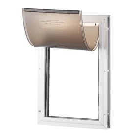 Pet Door, 16.65" x 27.44" Aluminum Frame with Lock and Flap System, Weatherproof Doggy Door, Easy to Install in Interior or Exterior Doors