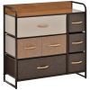 3-Tier Storage Organizer for Bedroom Entryway, 7-Drawer Dresser with Steel Frame for Bedroom, Maple Wood