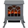 Electric Fireplace Heater, Freestanding Fireplace Stove with Realistic Logs and Flame Effect, 750W/1500W, Gray