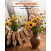 Wall Mirror Decorative, 12-inch Rustic Wood Wall Decor Mirror