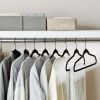 (120 PACK) Non-Slip Velvet Adult Clothing Hangers, 30 Pack, Black, Space Saving