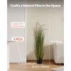 Artificial Grass Plant, 2 Pack 47 inch Horsetail Reed Grass in Pot