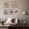 6 Piece Cat Reading Wall Art Prints, Cute Kitty Canvas Poster Set