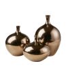 Mirrored Ceramic Decorative Vases 3-piece set Bronze 3-Piece
