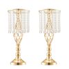 12PCS 49cm/19.3' Tall Crystal Wedding Flower Stand, Metal Wedding Centerpiece Vase