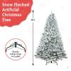 6Ft Artificial Tree, White Flocked pine Premium Christmas Tree, 888 Realistic PE&PVC Mixed Tips