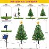 Upgraded Set of 2 Solar Christmas Tree, Outdoor Christmas Decorations