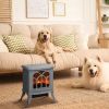 Electric Fireplace Heater, Freestanding Fireplace Stove with Realistic Logs and Flame Effect, 750W/1500W, Gray
