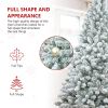 6Ft Artificial Tree, White Flocked pine Premium Christmas Tree, 888 Realistic PE&PVC Mixed Tips