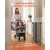 Baby Gate for Stairs, 28-43 in Adjustable Width, 30 in High Dog Gate, No Bottom Bar, One-Handed Operation