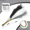 8 Pcs Black Faux Pampas Grass Decor 35' Fluffy Tall Artificial Colored Pampas Grass Large Fake Pompous Grass Stems White Flower Arrangement Floor Vase