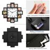 Decor Picture Frame Collage Clock - 12 Photo Display Slots - Wall Mounted Chic Farmhouse Wall Decor - Wall Clock for Living Room, Bedroom, Kitchen
