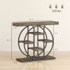 39.4" Console Table with Storage Shelves, Industrial Sofa Table for Living Room, Hallway, Rustic Oak