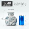 Blue and White Vintage Vase | 6 Inch Ceramic Chinoiserie Floral | Retro Ice Cracked Blue and White Porcelain Vase for Table, Living Room