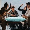 Poker Mat Texas Hold'em Poker Table Top with Non-Slip Bottom Dark Green