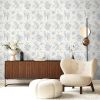 Cream White and Blue Peel and Stick Wallpaper Vintage Floral Contact Paper 16.9"x 118.1" Blue Floral Wallpaper Peel and Stick Birds Self Adhesive Remo