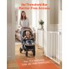 Baby Gate for Stairs, 26-43 in Adjustable Width, 28 in High Dog Gate, No Bottom Bar, One-Handed Operation