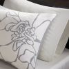 Printed Cotton Sateen Comforter Set Grey/Peach Cal King