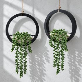 2 Pack Hanging Artificial String Of Pearls For Wall Decor (Option: Green)