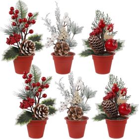 Mini Christmas Tabletop Trees, Small Holiday Centerpiece Decorations For Office, Desk, Table, Bedroom And Home Decor (Option: MULTI)