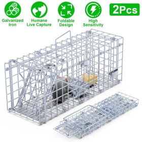 2Pack High-Sensitive Reusable Rat Trap Cage – Quick-Catch One-Touch Trigger, Solid Galvanized Wire, Weatherproof for Home, Kitchen, Garden, Wareh (Option: As pic)