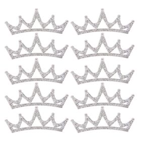 10PCS Rhinestones Cloth Applique Crown Shaped Patches Clothes Accessories10x3.7cm White Triangular Type (Option: Default)