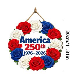 1PC Wooden tags for Independence Day, patriotic American homes, rural areas, wooden walls, door decorations, wooden crafts (Color: 76, size: 40*40*0.5cm)