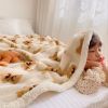 Cartoon bear lamb fleece blanket warm skin blanket autumn and winter warm blanket student thick blanket