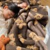 Cartoon bear lamb fleece blanket warm skin blanket autumn and winter warm blanket student thick blanket