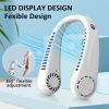 Portable Hands free Bladeless Hanging Neck Fans with Screen Display and 5 Speeds Levels, USB Rechargeable