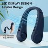 Portable Hands free Bladeless Hanging Neck Fans with Screen Display and 5 Speeds Levels, USB Rechargeable