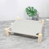 Cat & Dog Hammock Bed – Wooden Elevated Pet Cot with Breathable Mesh – Raised Cat Bed for Small Pets