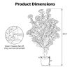 39.5 Inch Artificial Camellia Tree with Orange Blossoms in Cement Pot for Home Decor Faux Plant with Realistic Flowers