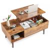 Lift Top Coffee Tables For Living Room 39.37"x19.7" Desk Tea Wood Dining Tables Adjustable Storage Shelf Easy Lift Or Lower