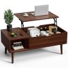 Lift Top Coffee Tables For Living Room 39.37"x19.7" Desk Tea Wood Dining Tables Adjustable Storage Shelf Easy Lift Or Lower