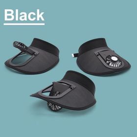 Sun Visors Hat with Fan for Women - Fan Visor Hat (size: Black   6-8)