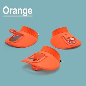 Sun Visors Hat with Fan for Women - Fan Visor Hat (size: Orange   6-8)