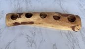 Handcrafted Olive Wood Candle Holder - Rustic 3-Candle and 5-Candle Centerpiece Tray for Dining Table, Living Room and Home Decor