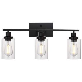 1Pc 3-Light Wall Sconce Lighting With Clear Glass Shade Bathroom Vanity Lamp Fixture Modern Mounted Light For Porch Mirror Living Room Bedroom Ha (Option: 3Heads)