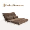 6-Position Adjustable Sleeper Lounge Couch with 2 Pillows