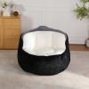 Oversized Faux Fur Bean Bag Chair, Extra Large Single Person Fluffy Bean Bag Sofa, Shredded Sponge Filled Comfy Lounge Chair for Bedroom Living Room